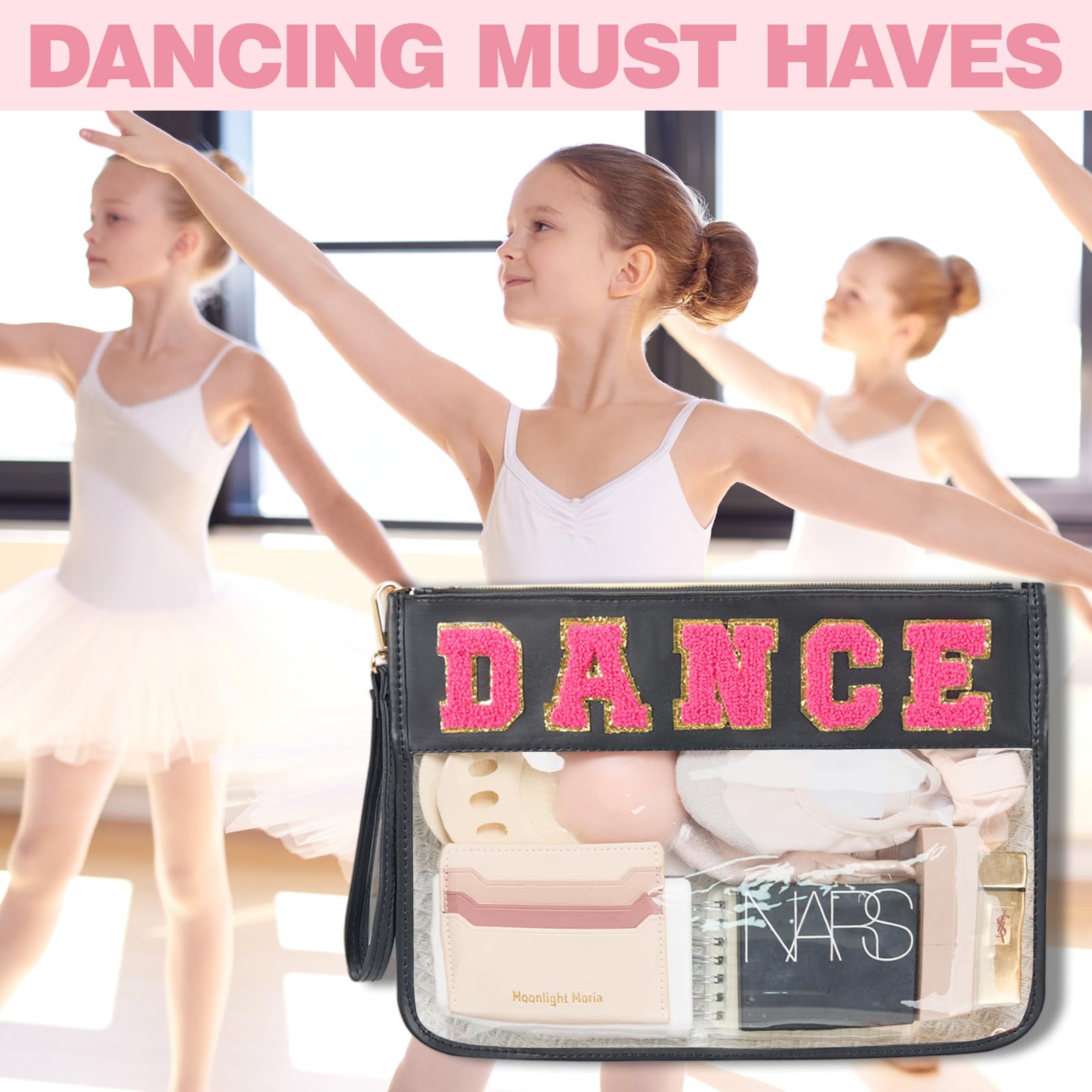 **Clear Ballet Dance Makeup Bag - Essential Dance Competition Accessories for Girls | Perfect Dance Recital Gifts & Must-Have Dance Stuff**    *(Ideal for ballet classes, dance competitions, recitals, and organizing dance essentials on the go!)*