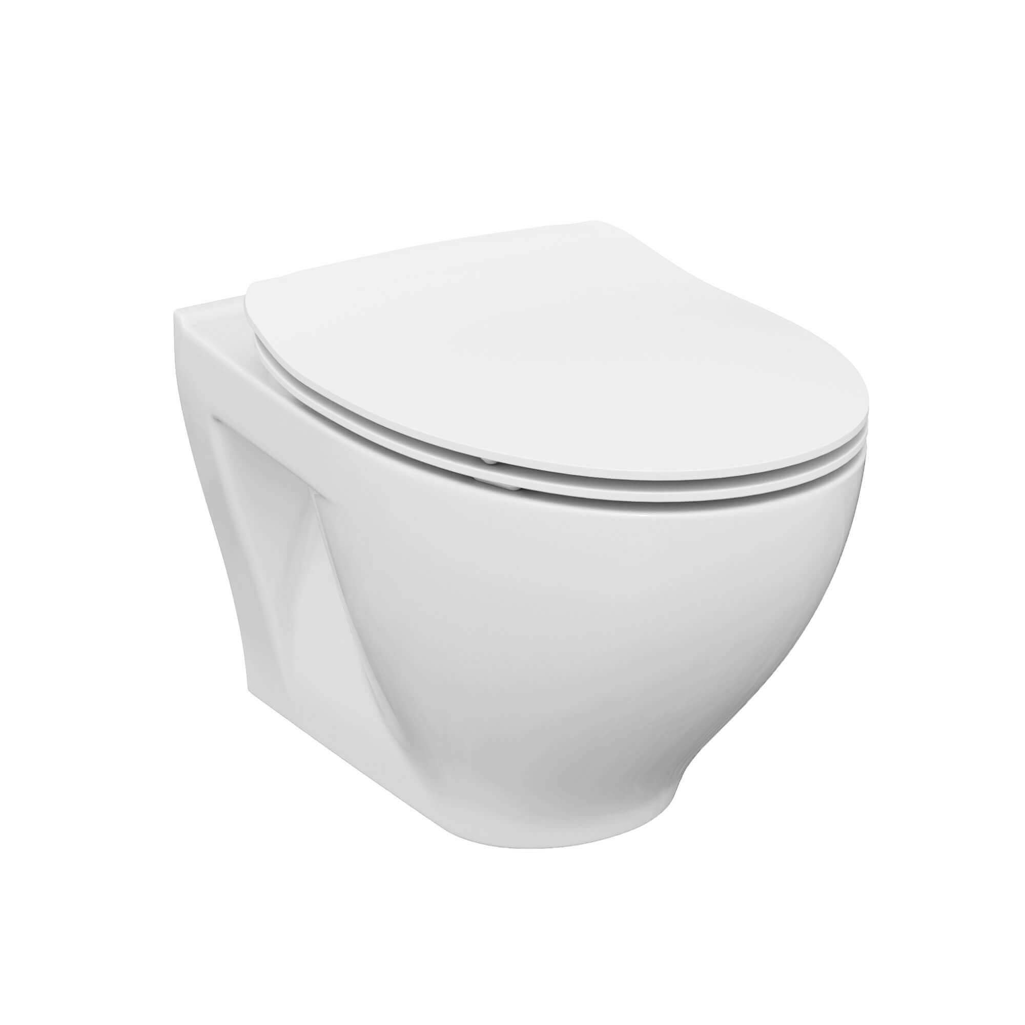 Wall-Mounted Toilet Set with Soft-Close Seat & Concealed Tank System - Modern In-Wall Toilet Combo with Push Button Flush for Space-Saving Bathrooms, Perfect for Small Bathrooms and Contemporary Home Designs
