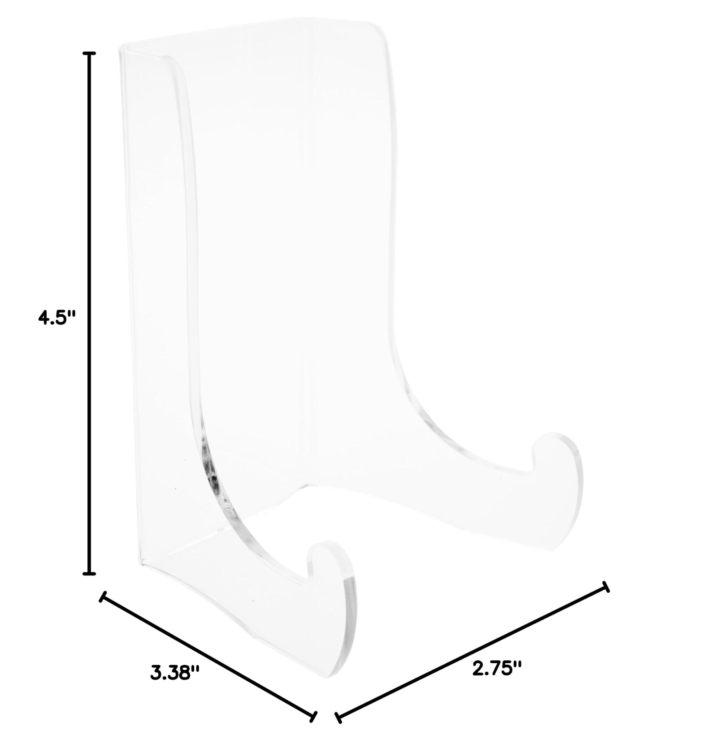 Plymor Clear Acrylic Flat Back Easel with Shallow Support Ledges - 4.5
