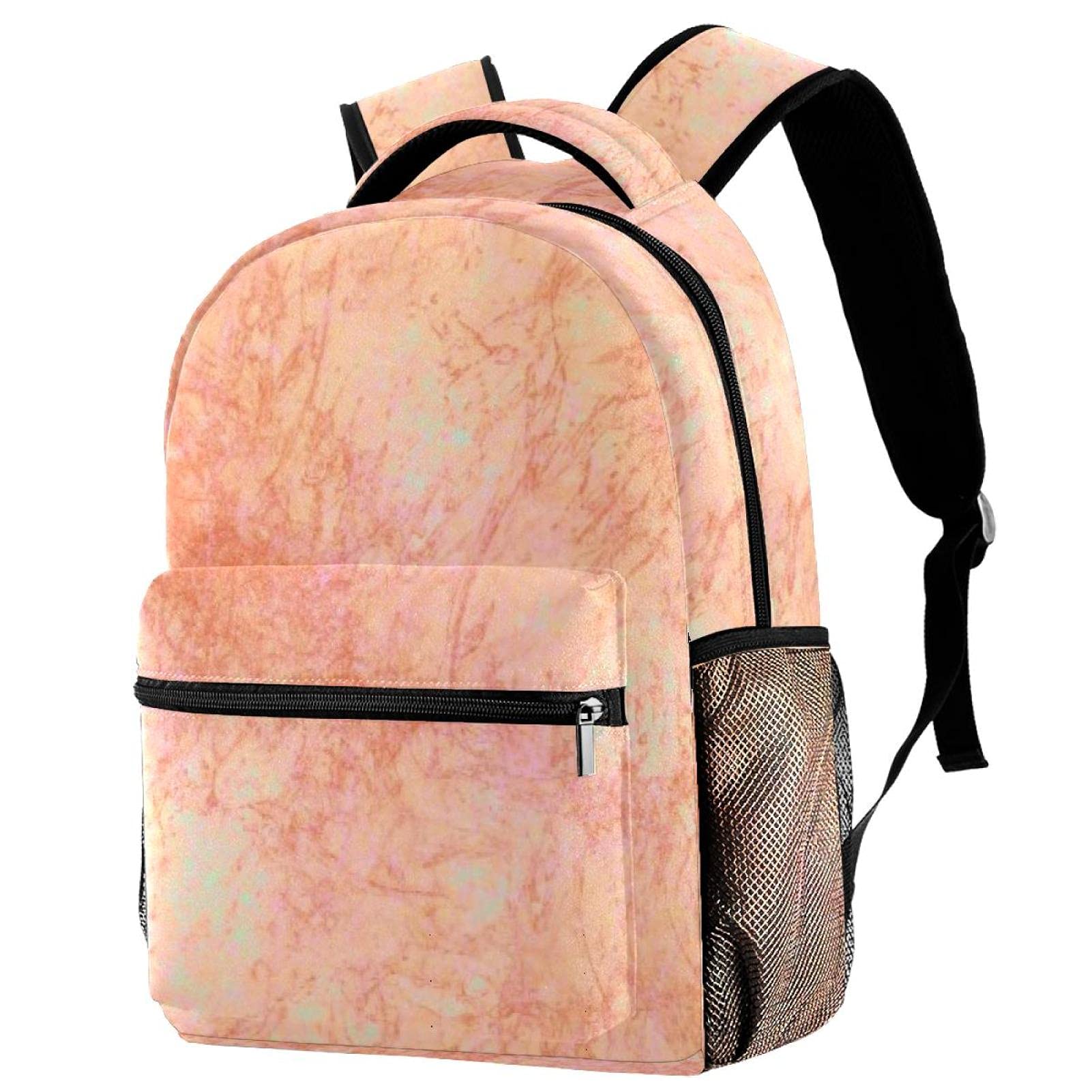 Fossil Texture Orange Backpack for Women - Casual Daypack for Travel & Work