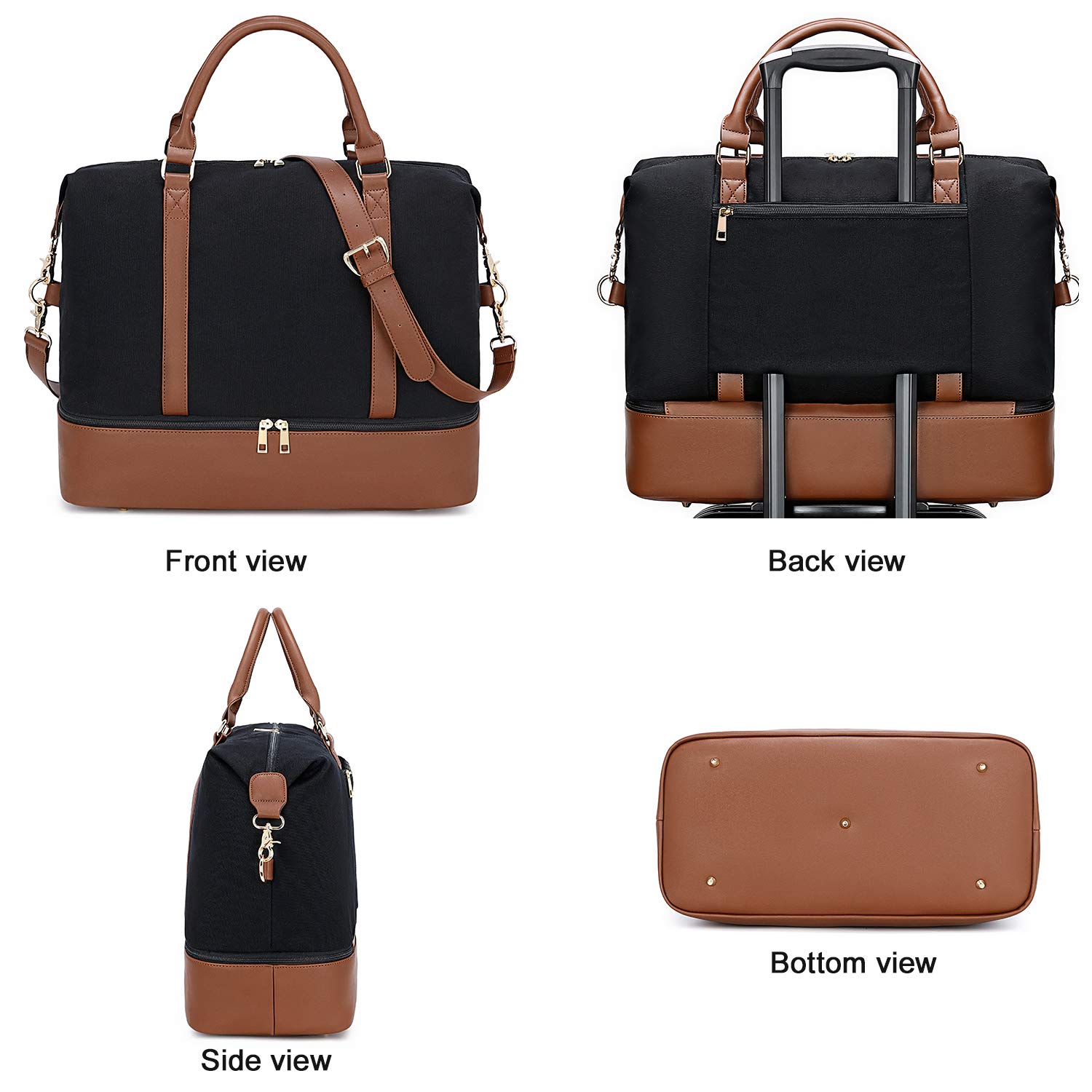Stylish CAMTOP Women's Travel Tote Bag - Spacious Overnight Weekender Carry-On with Luggage Sleeve & Shoe Compartment - Perfect for Business Trips, Weekend Getaways & Airplane Travel