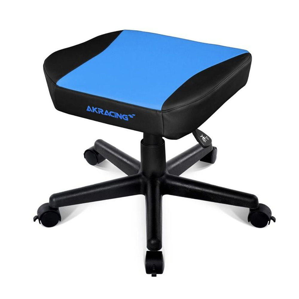 AK Racing Premium Adjustable Footrest - Ergonomic Gaming Foot Stool with Non-Slip Base, Blue - Perfect for Office Chairs, Gaming Setups & Home Workstations