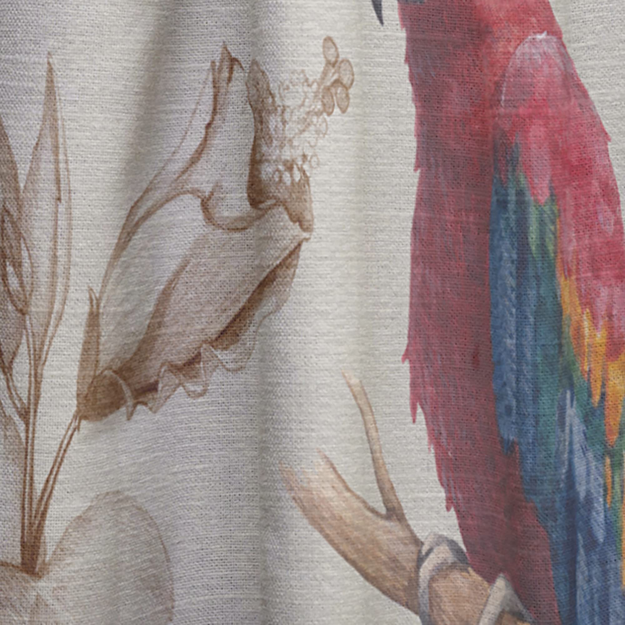DesignQ Thermal Insulated Curtains - Macaw Parrot & Hibiscus Flower Print - 52x108 Single Panel for Bedroom & Living Room - Energy Saving & Blackout Drapes for Home Decor