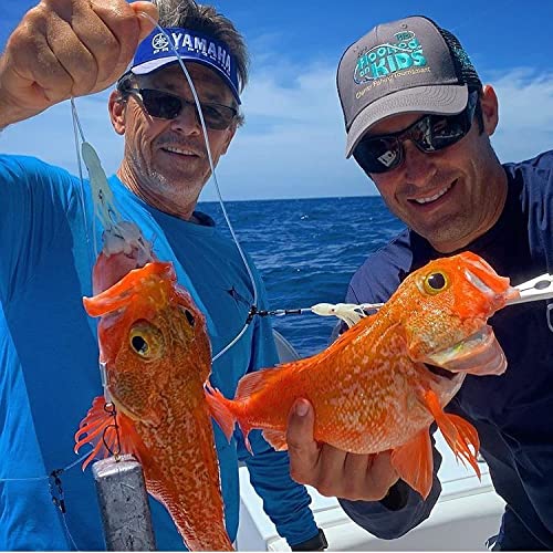 6/0 Deep Drop Snapper Fishing Rig Bundle - 3 Rigs, 2 LED Deep Drop Lights, 2 Heavy Deep Drop Weights for Offshore Bottom Fishing | Perfect for Deep Sea Snapper, Grouper & Tilefish Angling