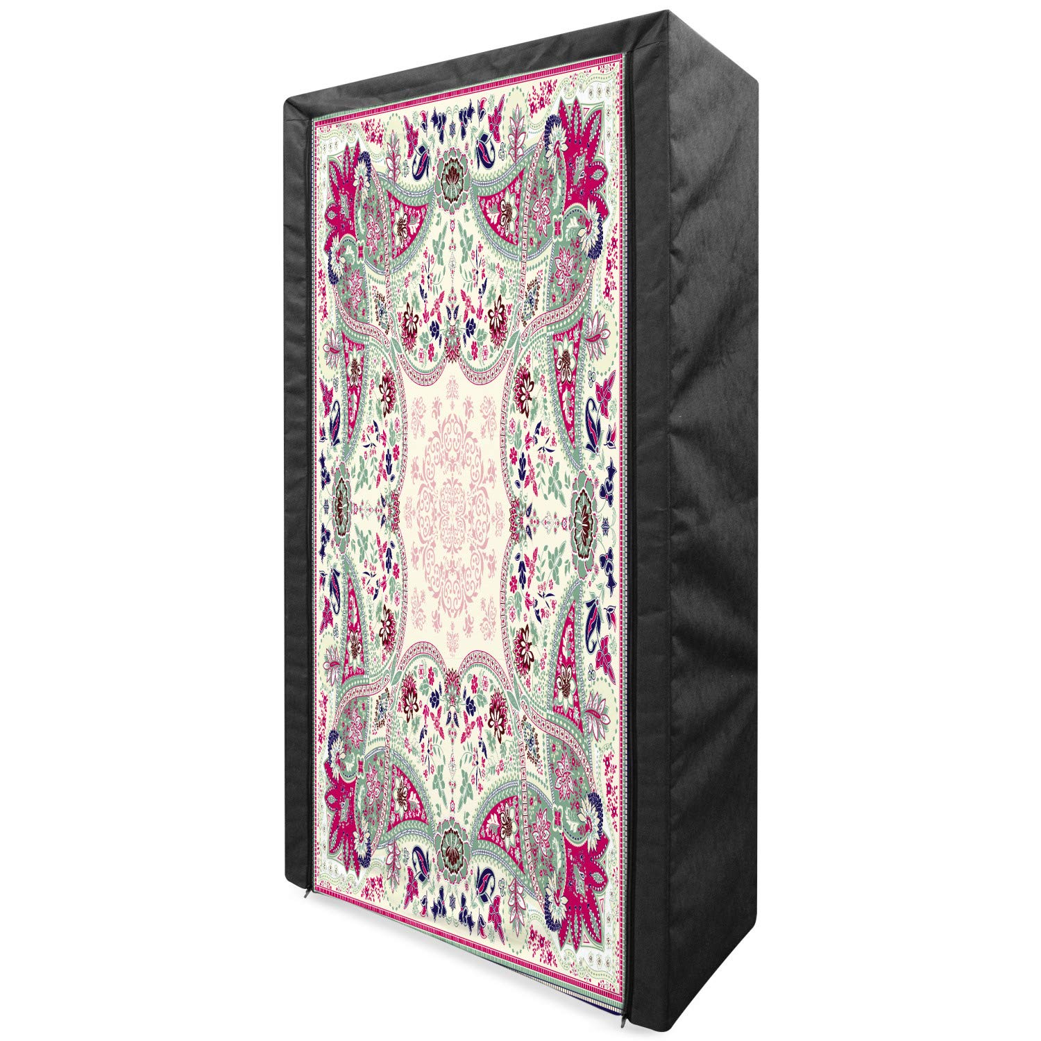 Ambesonne Paisley Portable Fabric Wardrobe with Geometric Print - 33.5