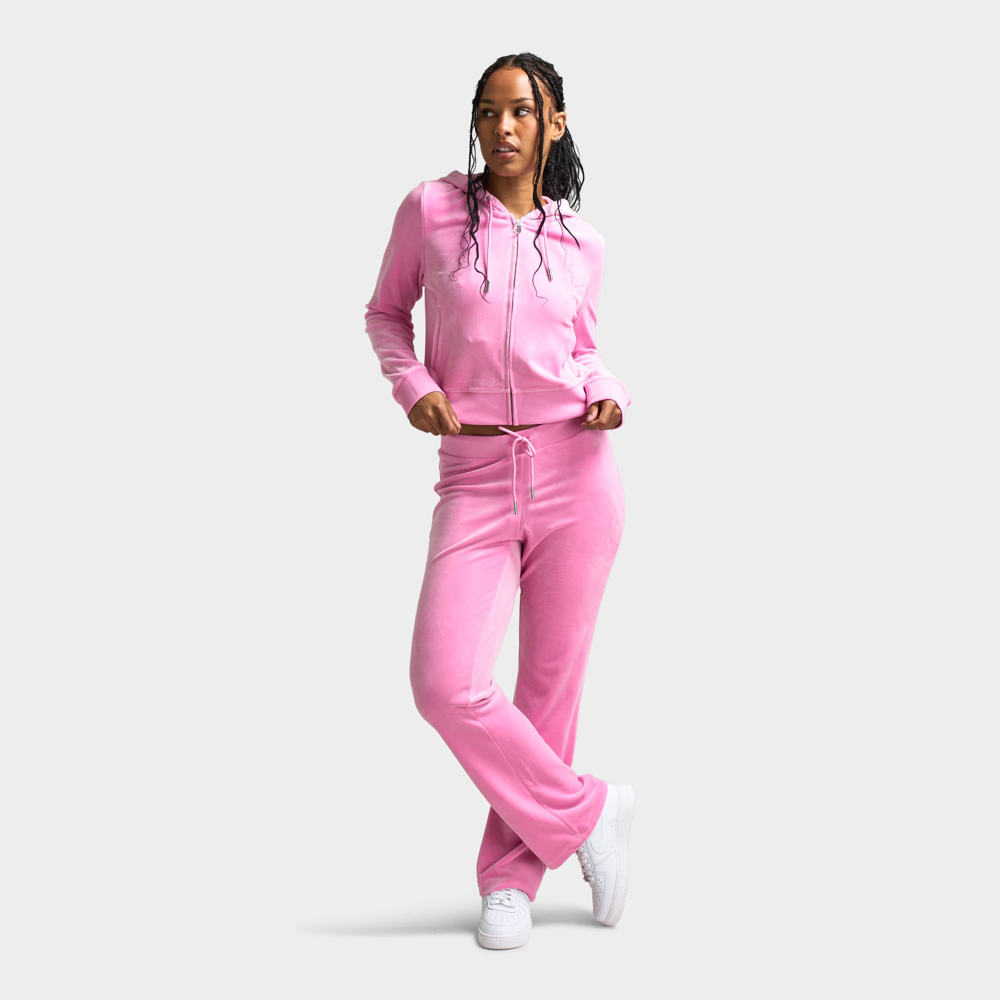 Juicy Couture Women's OG Bling Hoodie - Stylish Zip Up Fleece Jacket with Rhinestone Details for Casual Wear & Street Fashion