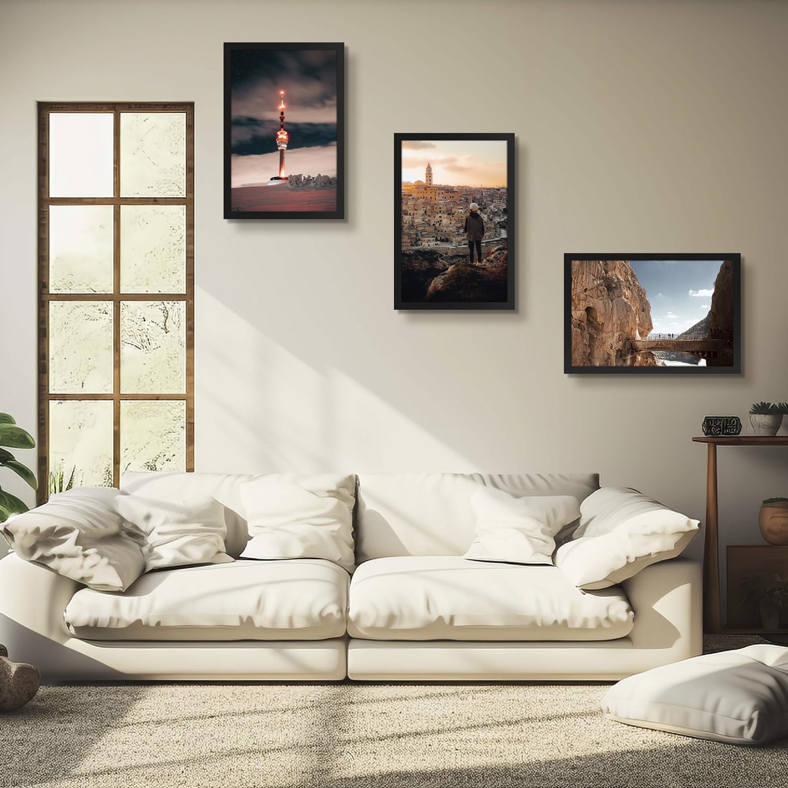 12x18 Poster Frame Set of 8 - Golden State Art Wall Display Frames with Plexiglass & Engineered Wood, Horizontal or Vertical Hanging with Sawtooth Hangers - Perfect for Home Decor, Office Art Display & Photo Gallery Wall Arrangement