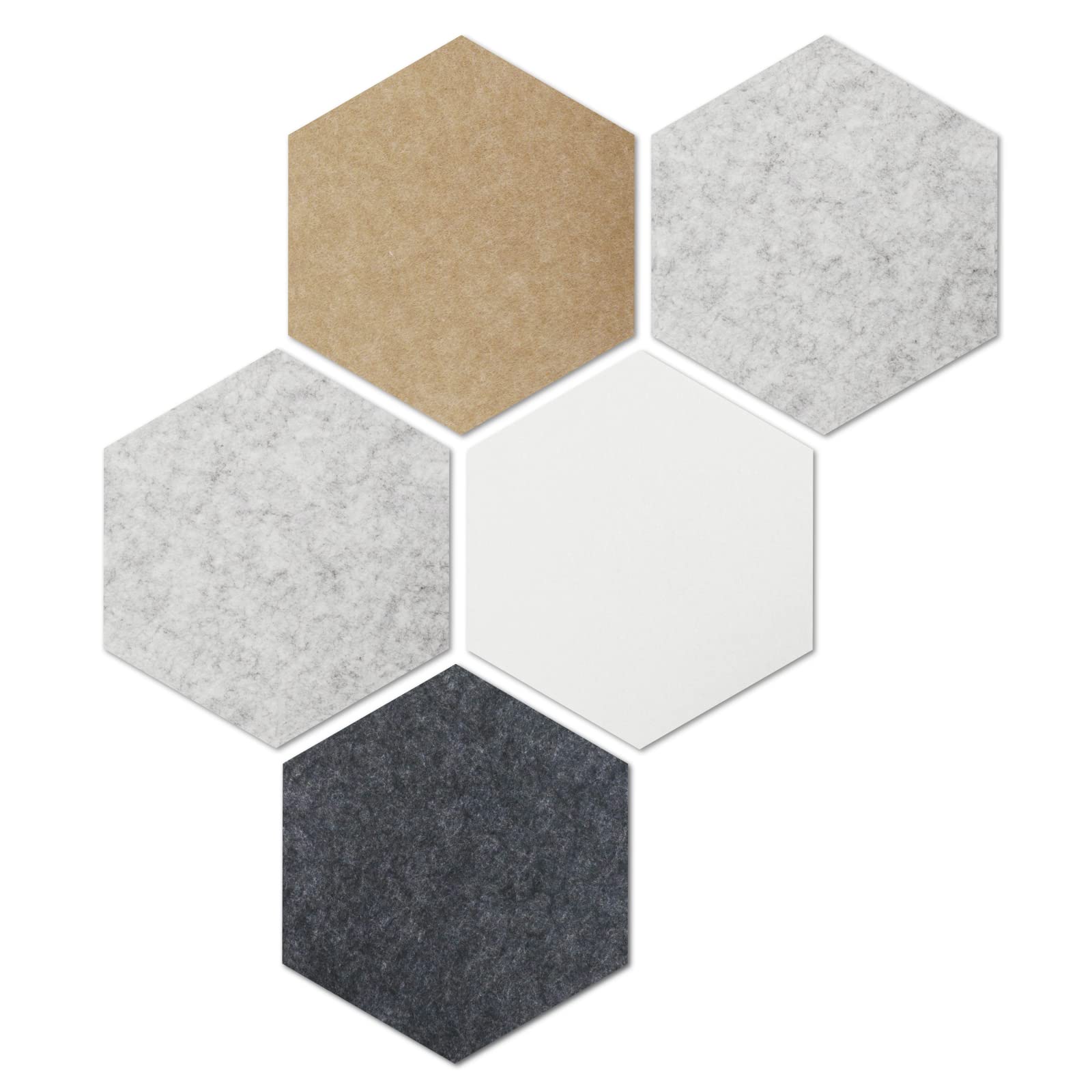5Pcs Hexagon Felt Bulletin Board Tiles 10
