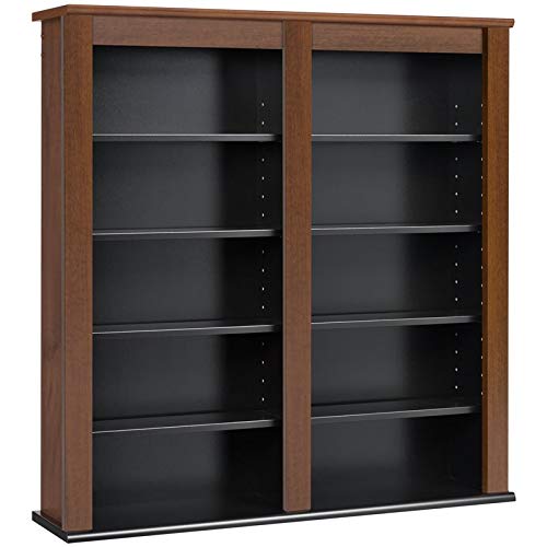Prepac Double Wall Mounted Storage Cabinet - Cherry & Black Finish | Space-Saving Organizer for Bedroom, Closet, Bathroom & Entryway Storage