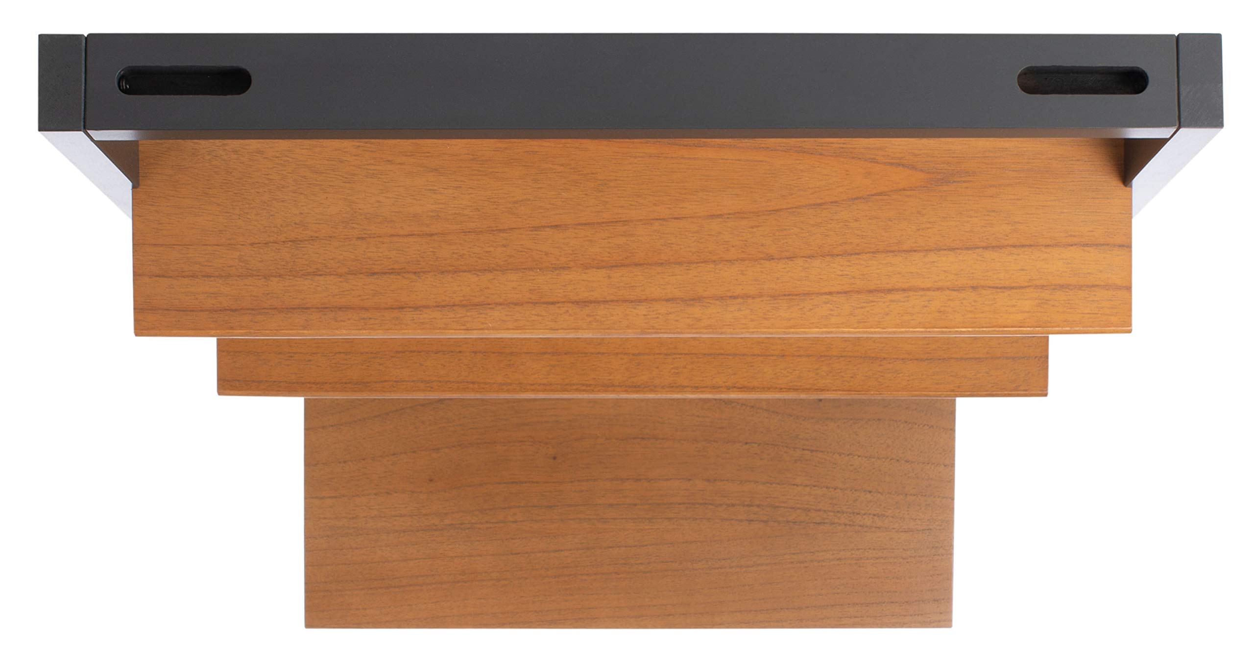 SAFAVIEH Home Collection Kamy Natural and Charcoal 2-Shelf Leaning Desk - Modern Wooden Ladder Shelf for Home Office, Living Room & Bedroom Storage