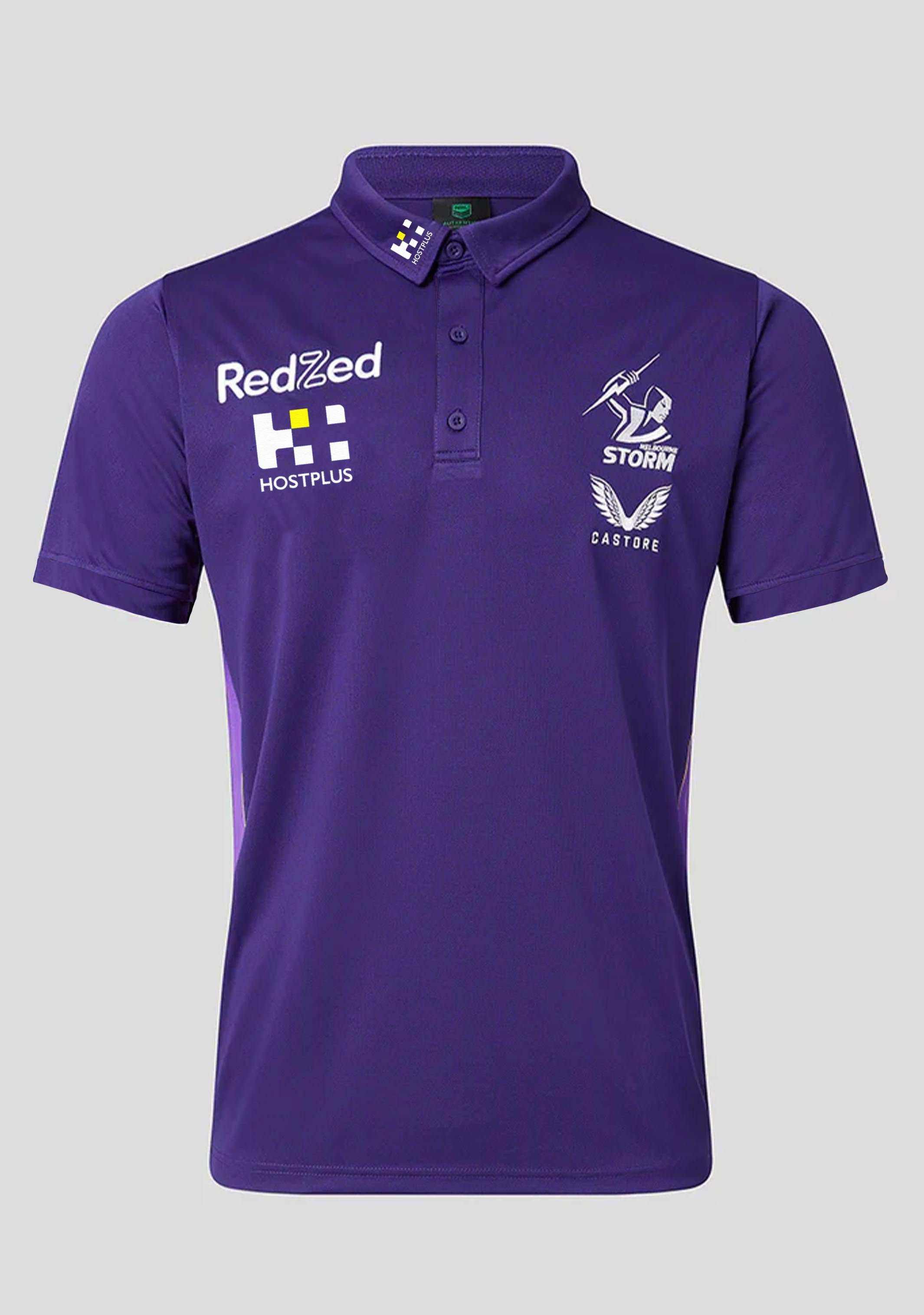 Castore Men's Melbourne Storm Coaches Media Polo Shirt - Purple | Breathable Performance Polo for Sports & Casual Wear | Perfect for Training, Golf & Everyday Outfits