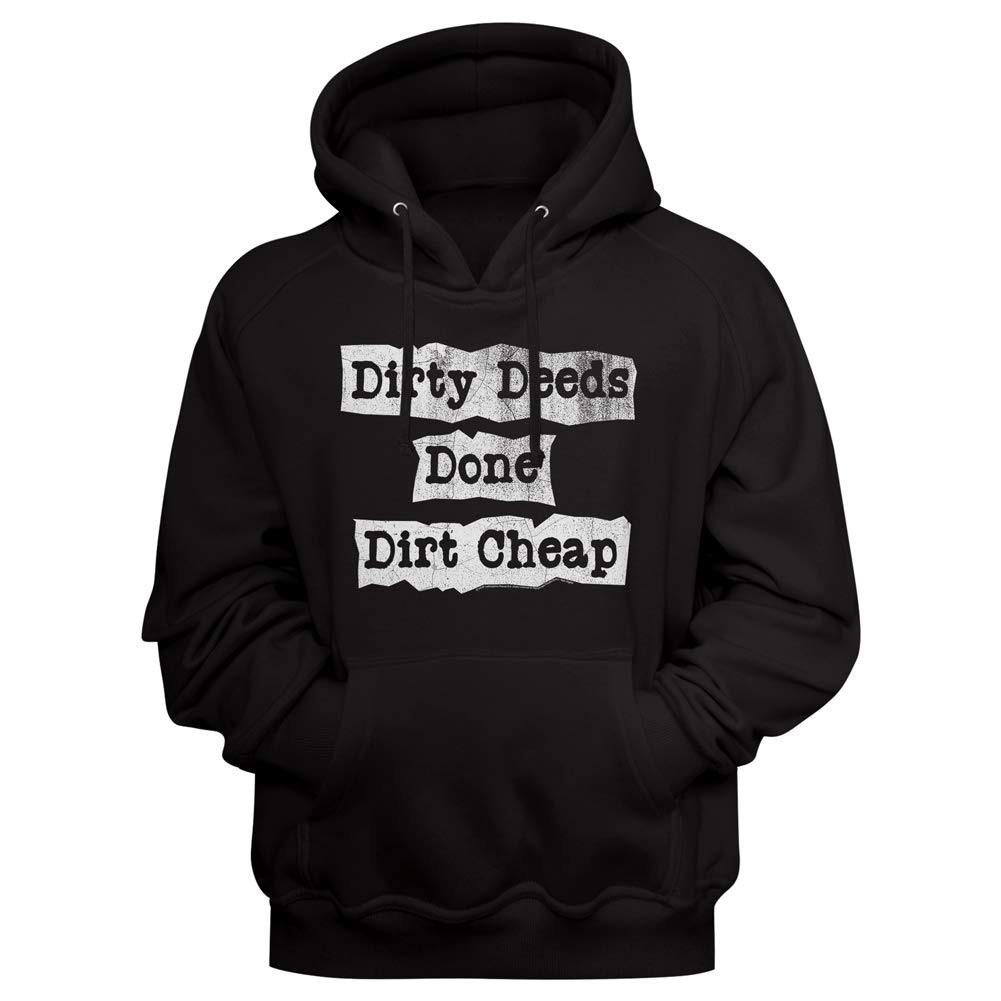 ACDC Rock Band Dirty Deeds Done Dirt Cheap Album Long Sleeve Hoodie Sweatshirt - Vintage Band Merch for Men & Women - Perfect for Concerts, Gifts & Casual Wear