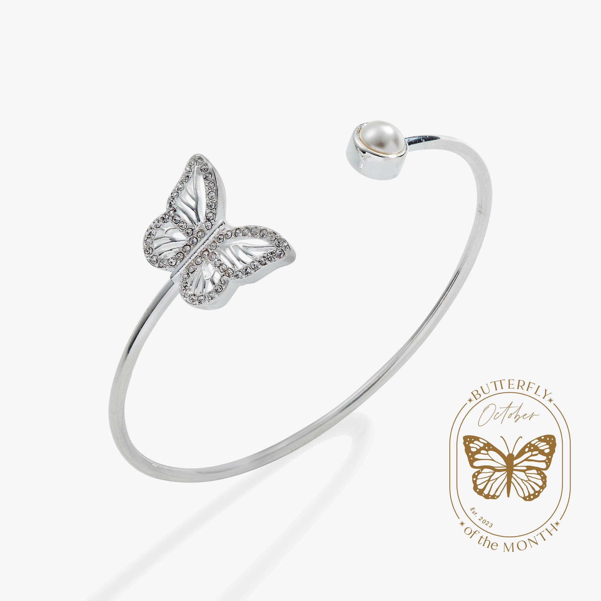 Elegant Crystal Butterfly & Pearl Adjustable Bracelet for Women - Perfect for Weddings, Parties & Everyday Wear