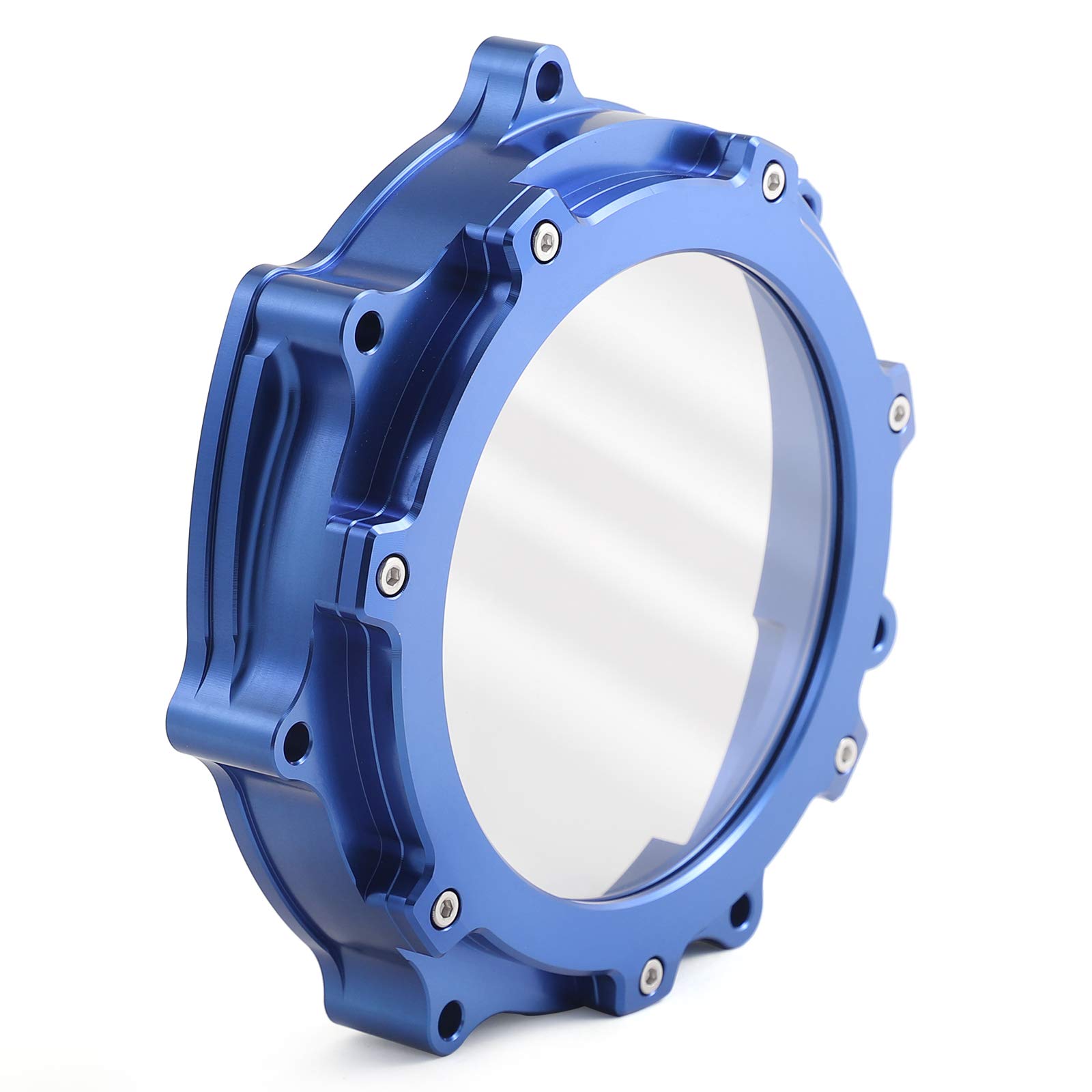 Yamaha YFZ450 YFZ450R Clutch Cover with Clear Window (2006-2022 Models) - Replacement for 5TG-15415-00-00 & 5TG-15415-10-00 Crankcase Cover - Durable Blue Engine Protection for Off-Road ATV Racing & Trail Riding