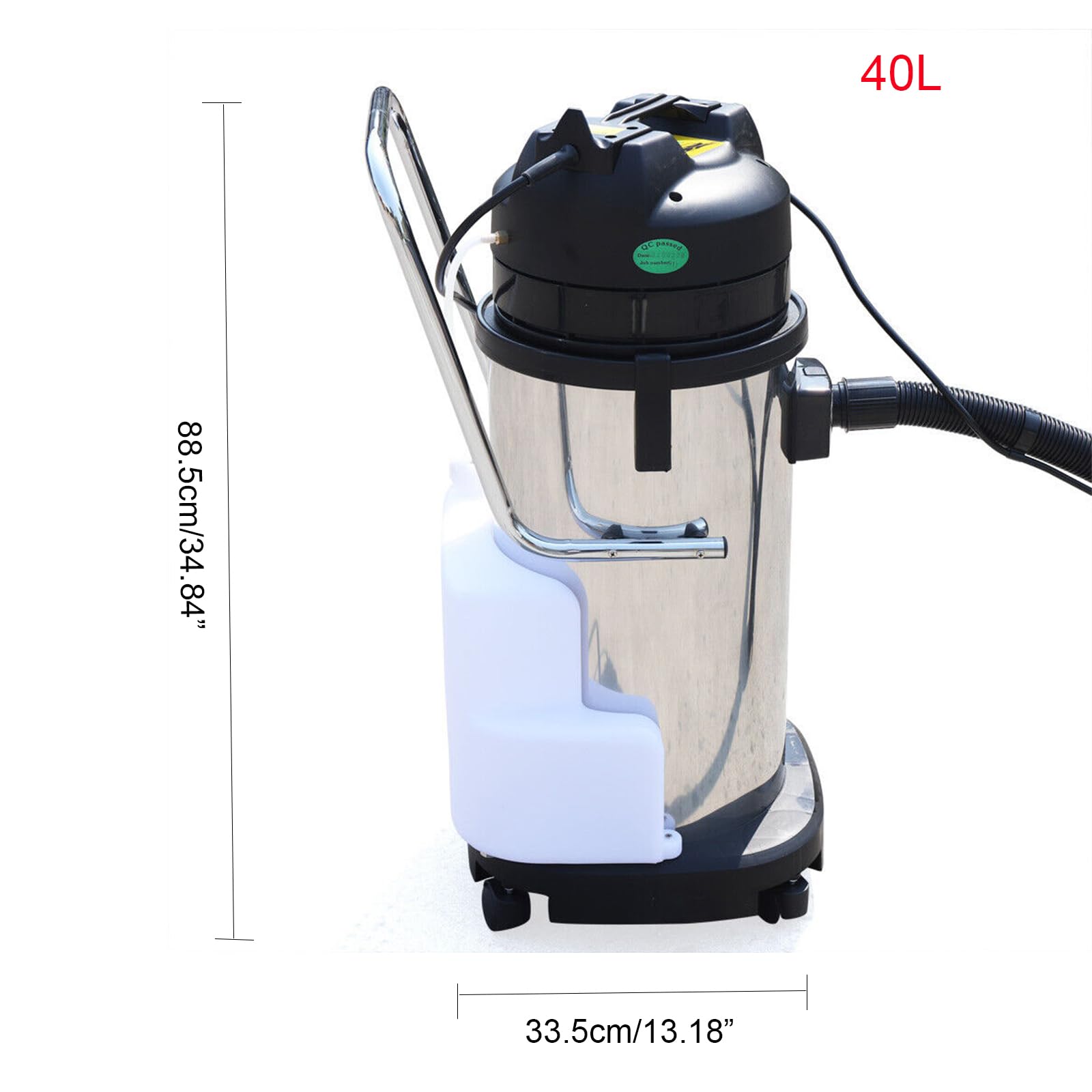 40L Portable Carpet Cleaner Machine - Household Stainless Steel Vacuum for Floors, Sofas & Carpets - US Stock - Ideal for Home, Office & Pet Hair Removal
