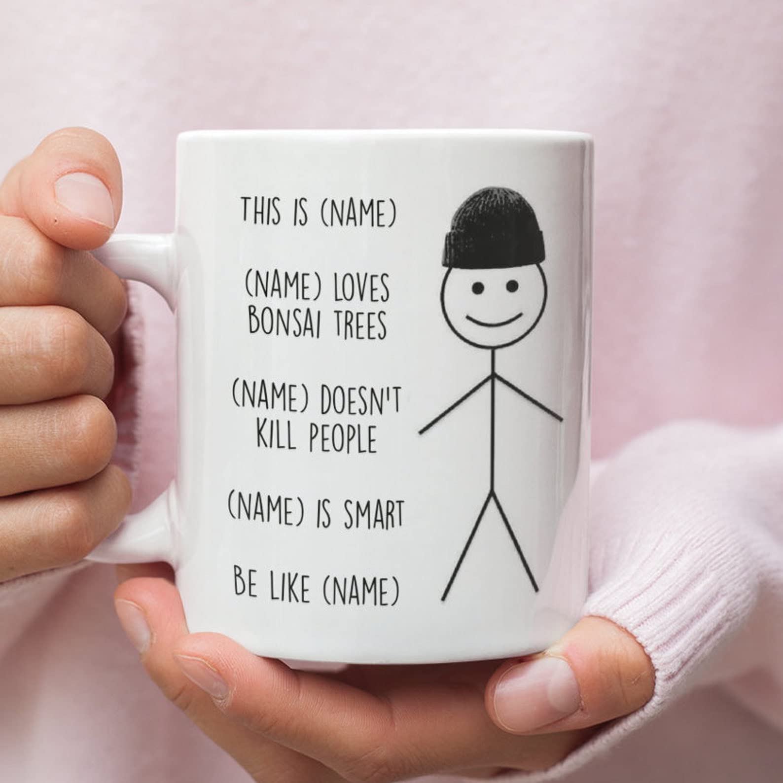 Personalized Bonsai Tree Mug - Custom Who Loves Bonsai Trees Coffee Cup Gift for Men, Women, Coworkers - Funny Plant Lover Present for Mother's Day, Birthday, Christmas - Perfect for Home, Office & Gardening Enthusiasts