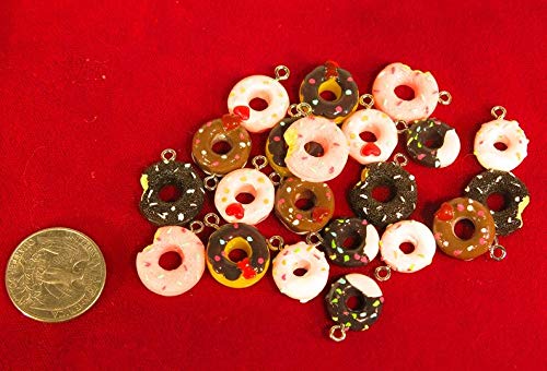 20pc Mixed Enamel Donut Charms Set for Jewelry Making - DIY Craft Supplies for Bracelets, Necklaces & Keychains (BC318)