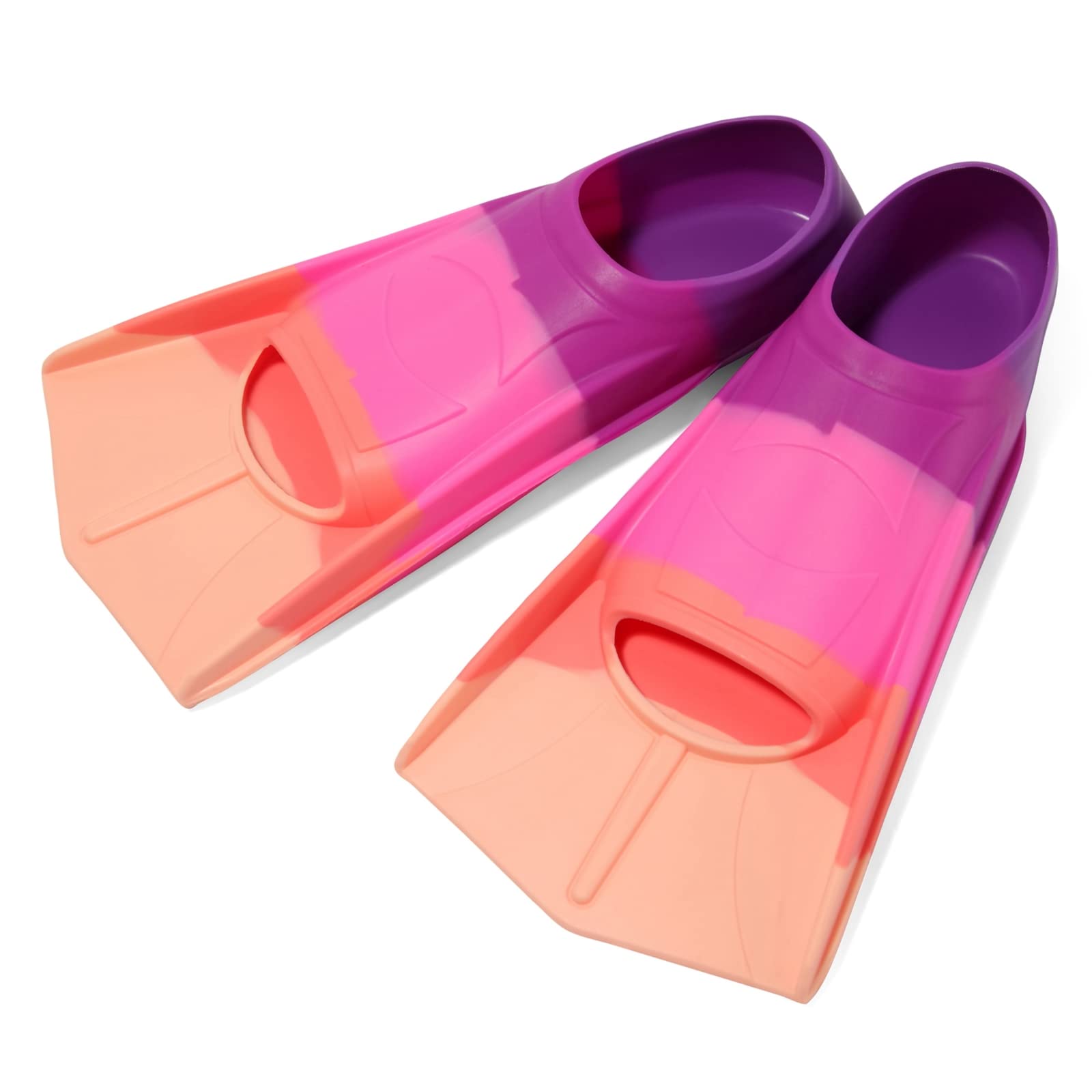 Kids Swim Fins - Lightweight Short Blade Training Flippers with Non-Slip Heel for Youth, Perfect for Pool Training and Swim Lessons