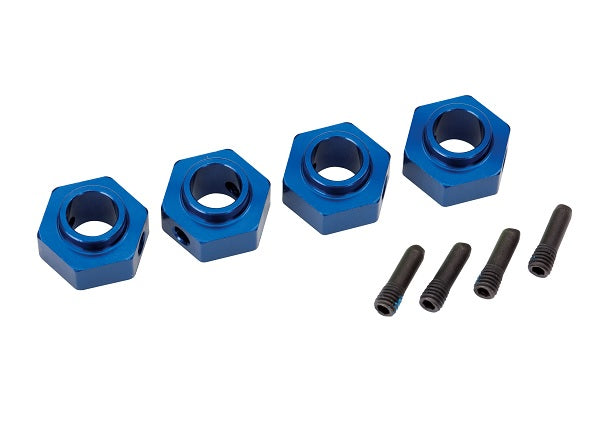 12mm Aluminum Hex Wheel Hubs in Blue - Durable RC Car Accessories for Off-Road Racing & Crawling