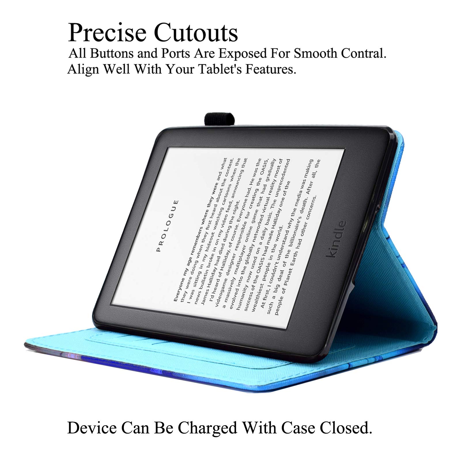 Premium PU Leather Smart Cover Case for Kindle 10th Generation (2019 Release) - Auto Sleep/Wake Function with Card Slots | Owl Design | Perfect for Reading, Travel & Daily Commute