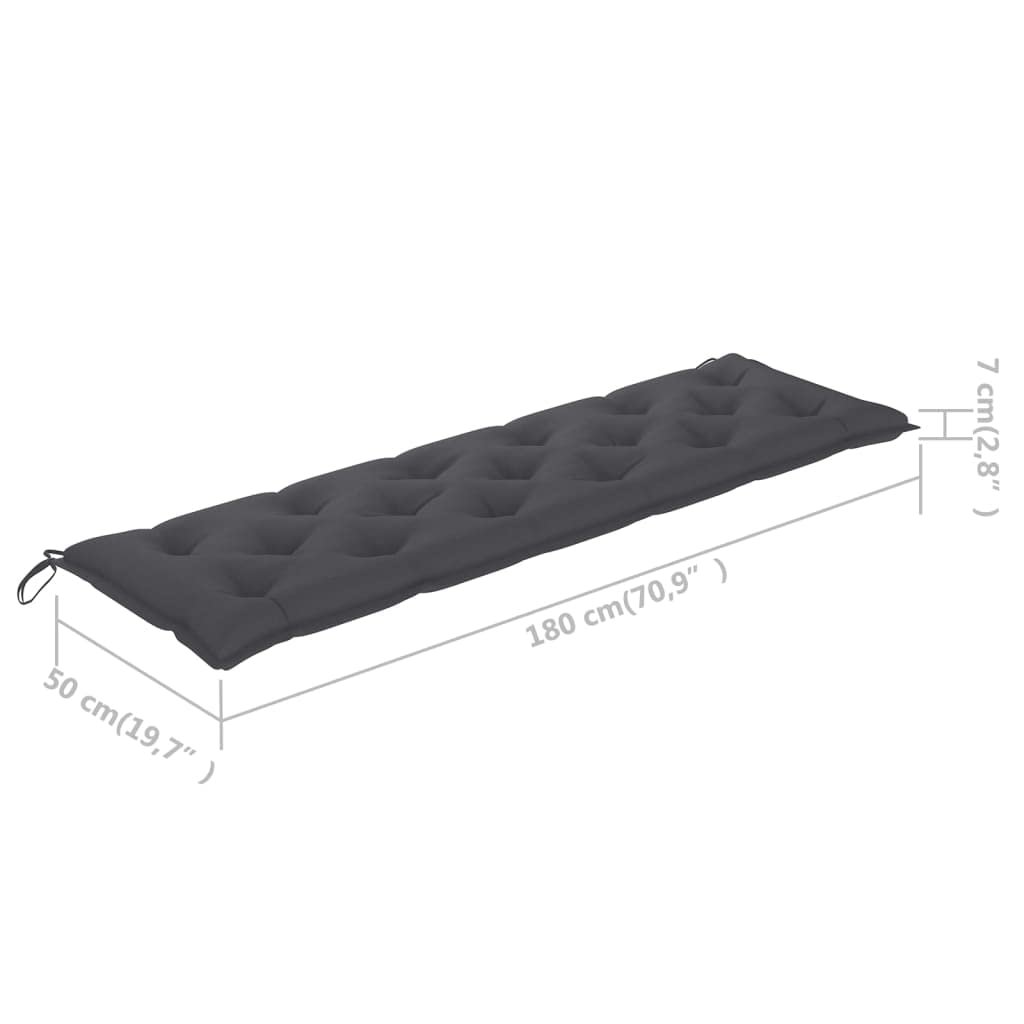 Premium Indoor/Outdoor Chair Cushion - Water-Resistant Garden Swing Seat Pad - Replacement Cushion for Patio Furniture, Recliners & Swing Chairs - Anthracite Gray 70.9