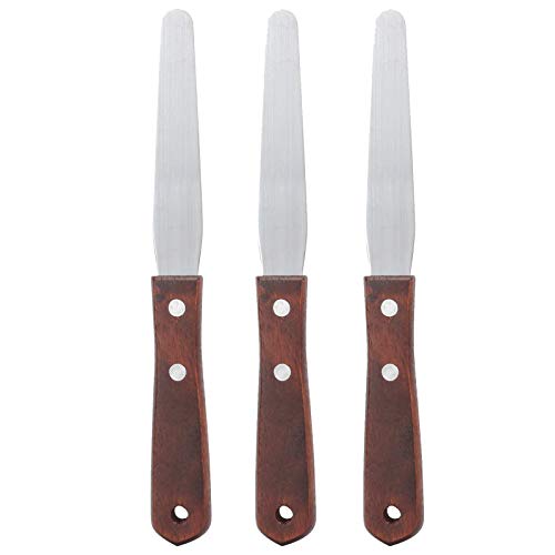 3-Piece Stainless Steel Wax Spatula Set for Waxing & Sugaring - Professional Metal Wax Applicator Tools for Smooth Hair Removal - Perfect for DIY Beauty, Salon Use & Craft Supplies