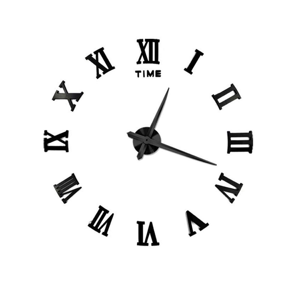 WWWFZS Roman Numerals Frameless Mirror Wall Clock - Large 3D DIY Decorative Clock for Living Room & Bedroom | Perfect for Modern Home Decor & Office Spaces