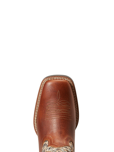 Ariat 10040258 Youth Koel VentTek Western Boot - Metallic Leopard & Spiced Cider - Breathable & Comfortable Cowgirl Boots for Riding, Rodeo & Western Fashion