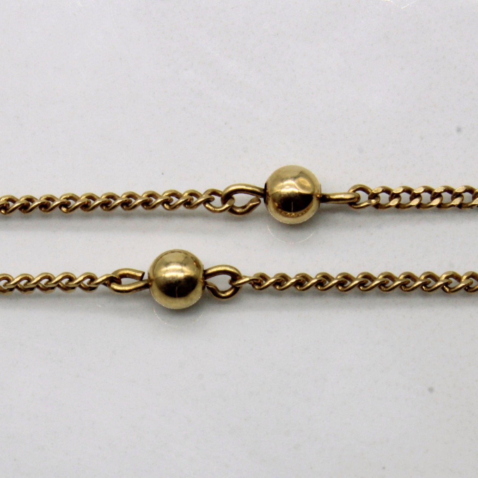 10K Yellow Gold Ball Link Chain Necklace - 16 Inch Classic Dainty Jewelry for Women, Perfect for Layering & Everyday Wear
