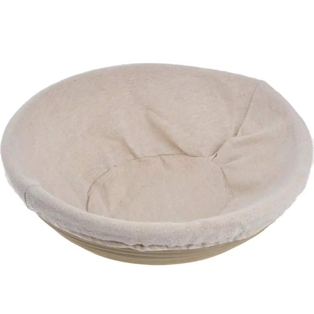 Round & Oval Banneton Proofing Basket - Rattan Bread Baking Basket with Cloth Bag for Sourdough, Artisan Bread, and Homemade Cake Fermentation - Perfect for Home Bakers and Professional Bakeries (1pc Cloth Bag Included)