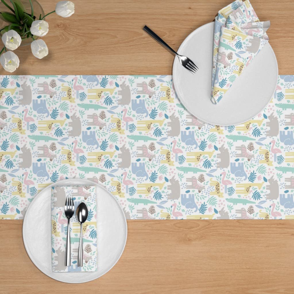 Custom Safari Animal Print Cotton Sateen Table Runner 108