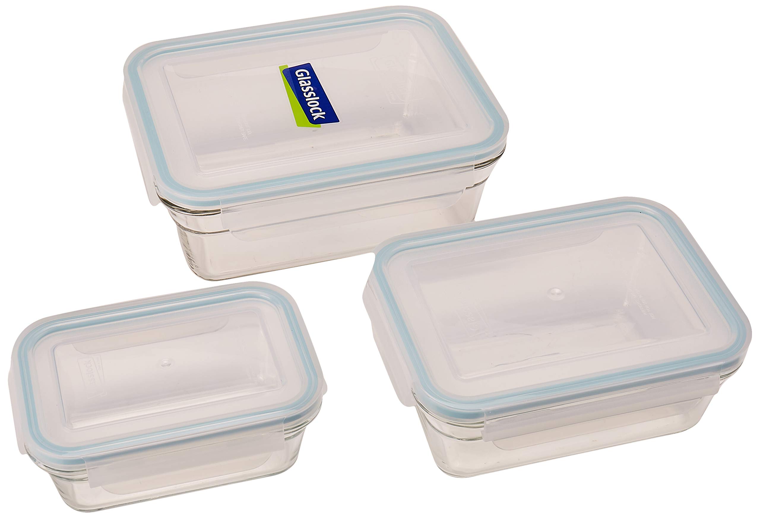 GlassLock Oven Safe Rectangular Food Storage Container - 50.4 Oz (6.3 Cups) - BPA Free, Leak Proof, Microwave & Dishwasher Safe - Perfect for Meal Prep, Leftovers & Freezer Storage