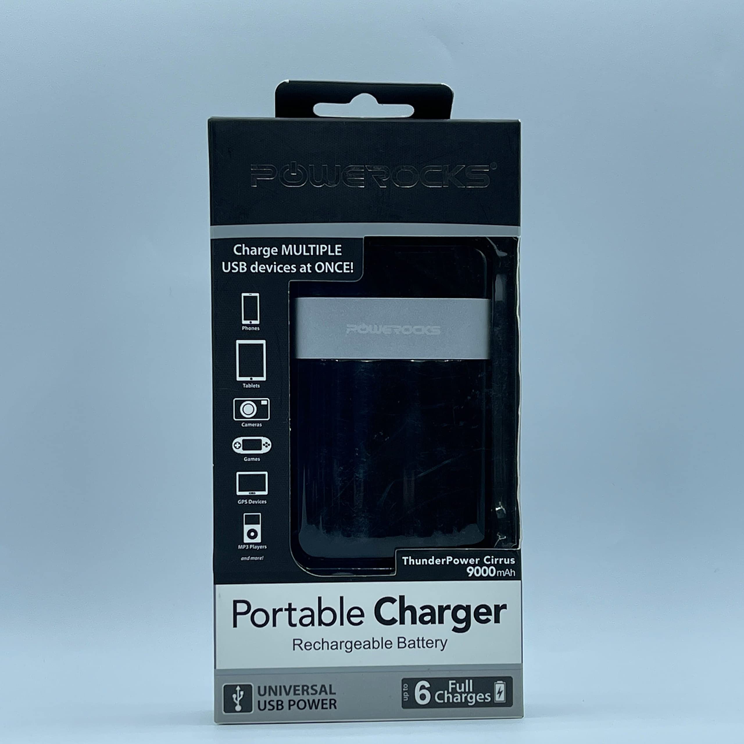 Powerocks Thunder 9000mAh Portable Charger - High Capacity Power Bank for iPhone, Samsung, Android Devices | Fast Charging External Battery Pack for Travel, Camping, Emergency Backup