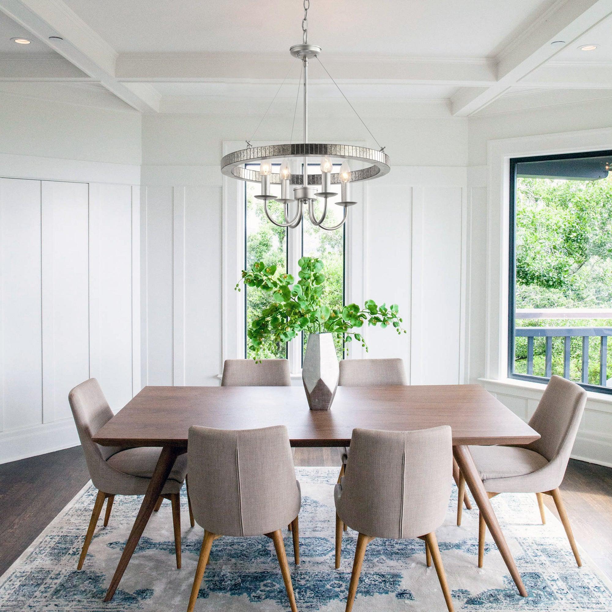 Modern 4-Light Iron Pendant Lighting with Acrylic Lens - Perfect for Kitchen Island, Dining Room, and Living Room Decor