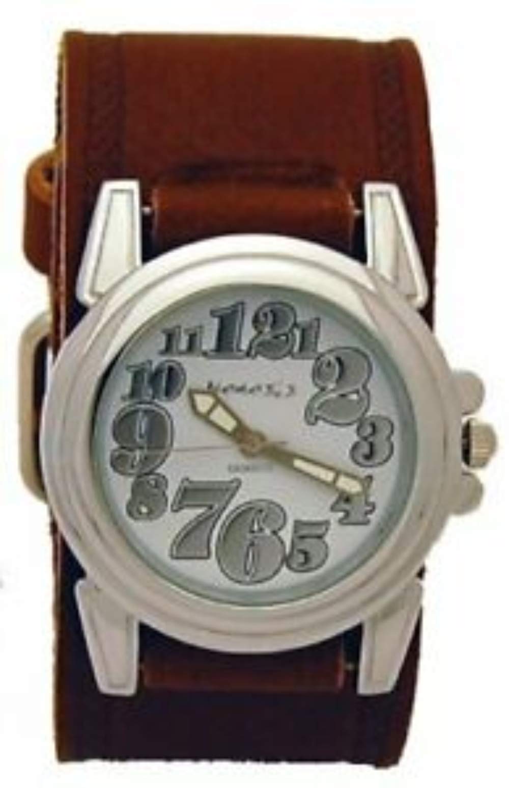 Nemesis Stainless Steel Wide Cuff Band Watch with Big Numbers Dial - Perfect for Men's Fashion, Business & Casual Wear