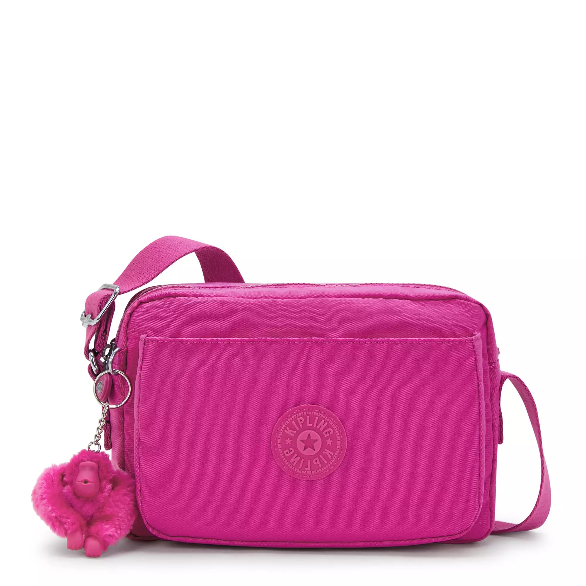 Kipling Abanu Medium Crossbody Bag - Glowing Fuchsia, Lightweight & Durable Women's Shoulder Bag for Travel, Work & Everyday Use