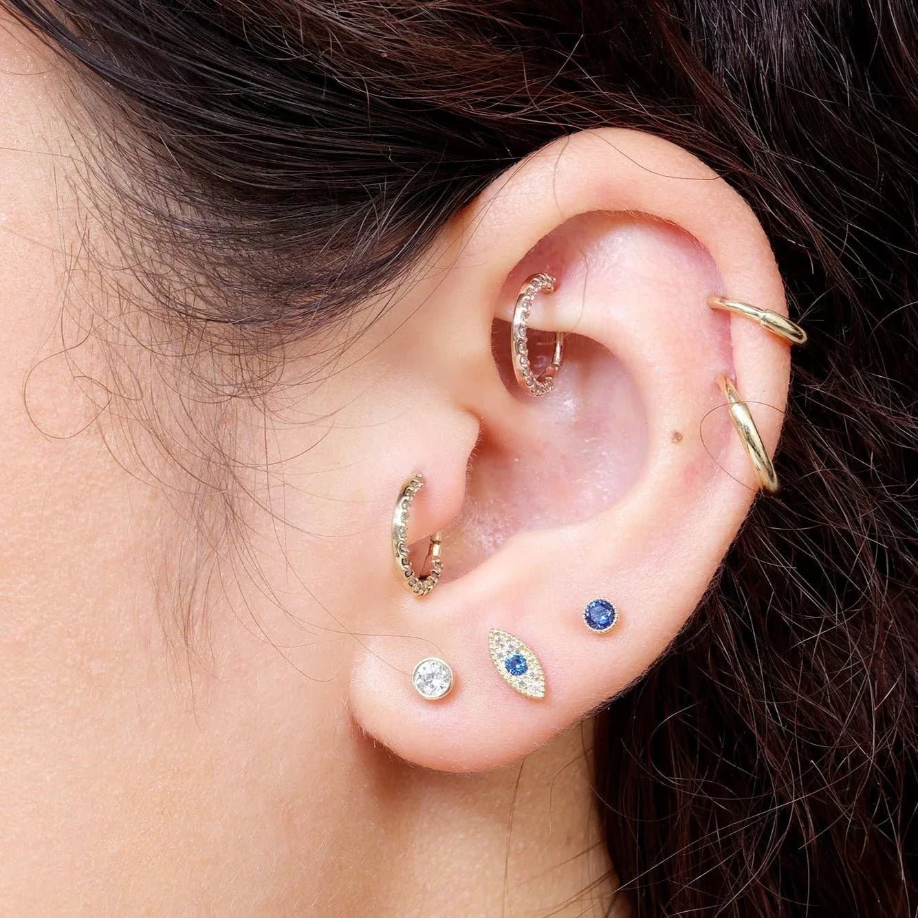 14K Yellow Gold Round Gemstone Flat Back Stud Earrings - Bezel Set for Secure Wear | Perfect for Daily Use, Gifts & Special Occasions