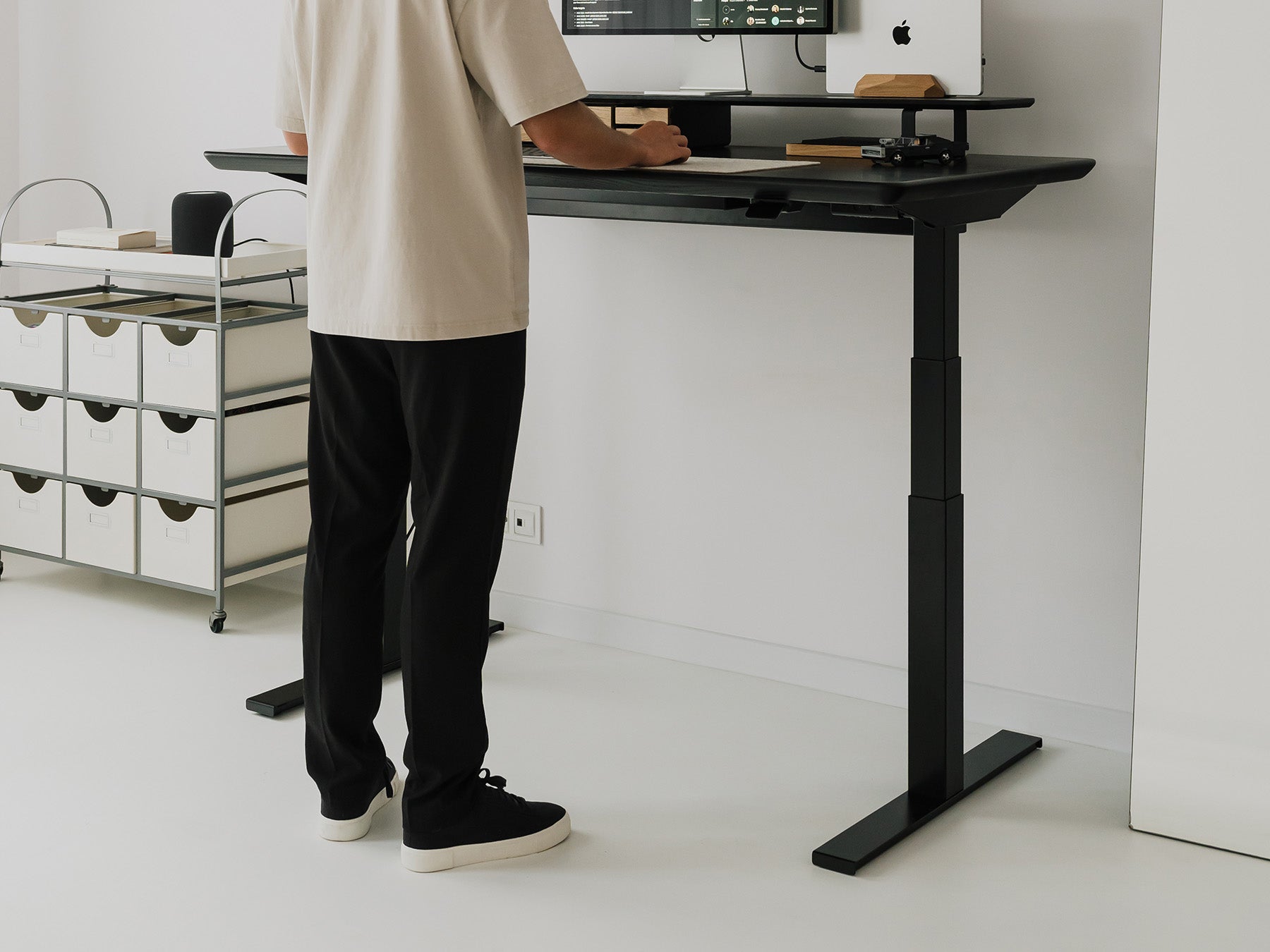 Adjustable Standing Desk Frame - Electric Height Adjustable Desk Base for Home & Office - Ergonomic Workstation Solution for Better Posture & Productivity