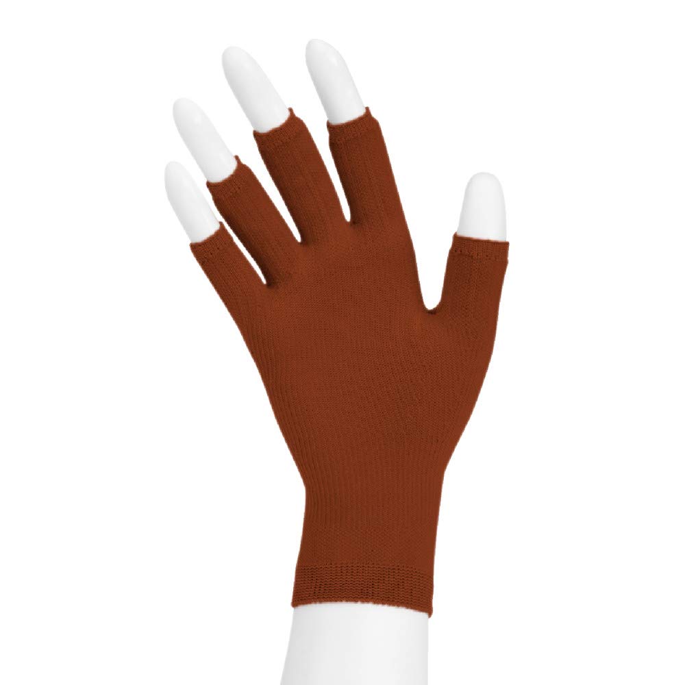 Juzo 15-20 mmHg Soft Seamless Compression Glove for Arthritis & Swelling Relief - Left Hand, Cinnamon Color, Size S - Ideal for Daily Wear & Hand Therapy