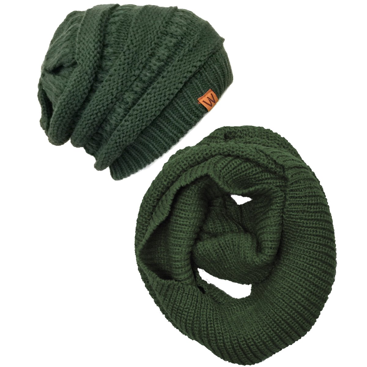 Wrapables® Winter Warm Knitted Infinity Scarf and Beanie Hat Set - Soft Cozy Women's Fashion Accessories for Cold Weather, Outdoor Activities & Holiday Gifts