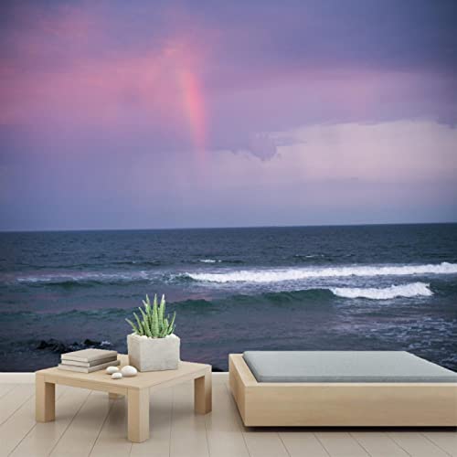 Rainbow Ocean 3D Wall Mural - PVC Self-Adhesive Peel & Stick Wallpaper - Waterproof Removable Poster for Bedroom, Living Room, Nursery Decor - 110