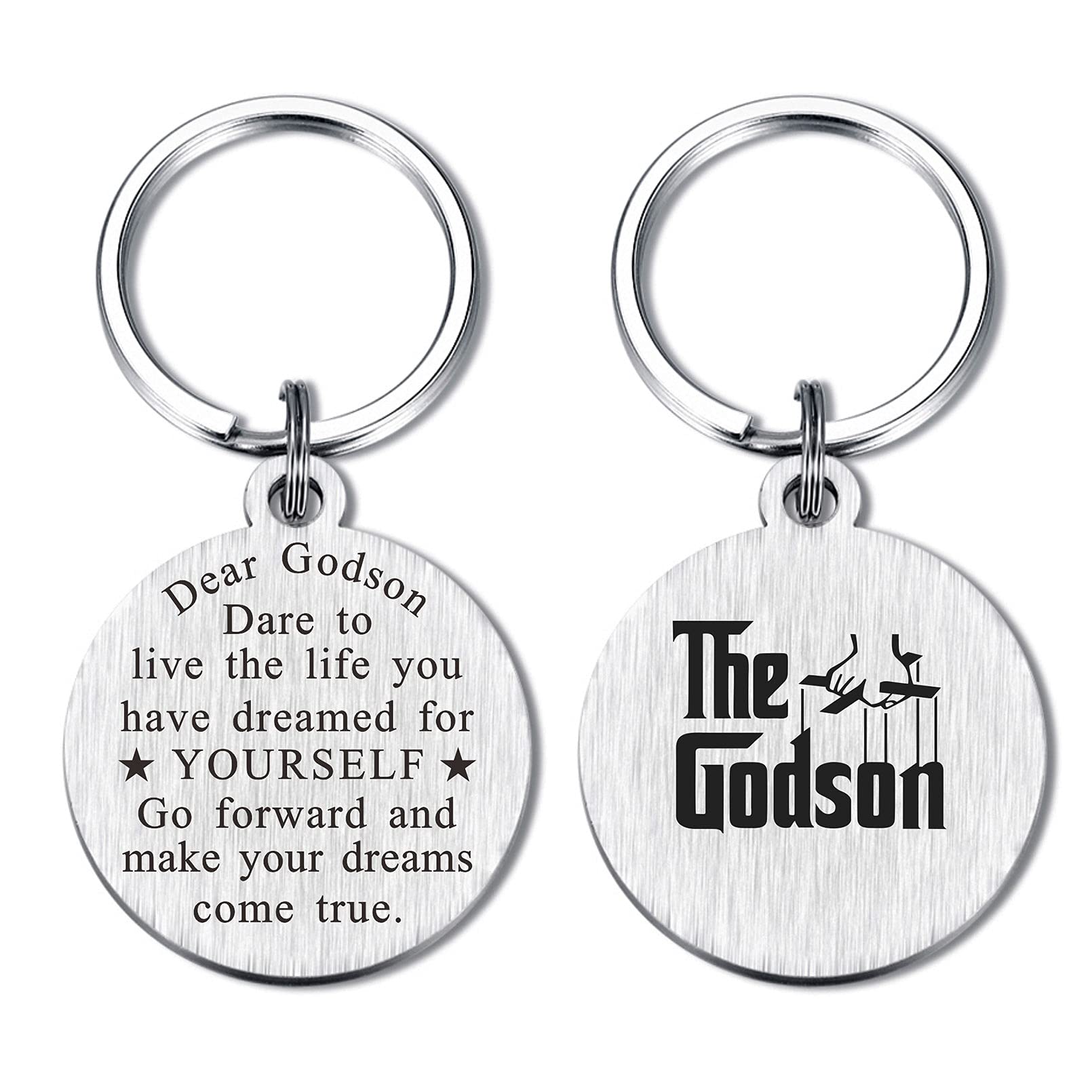 Godson & Goddaughter Gifts from Godmother & Godfather - Personalized Keychain for Birthday, Baptism, Christmas - Perfect Religious Keepsake for Special Occasions