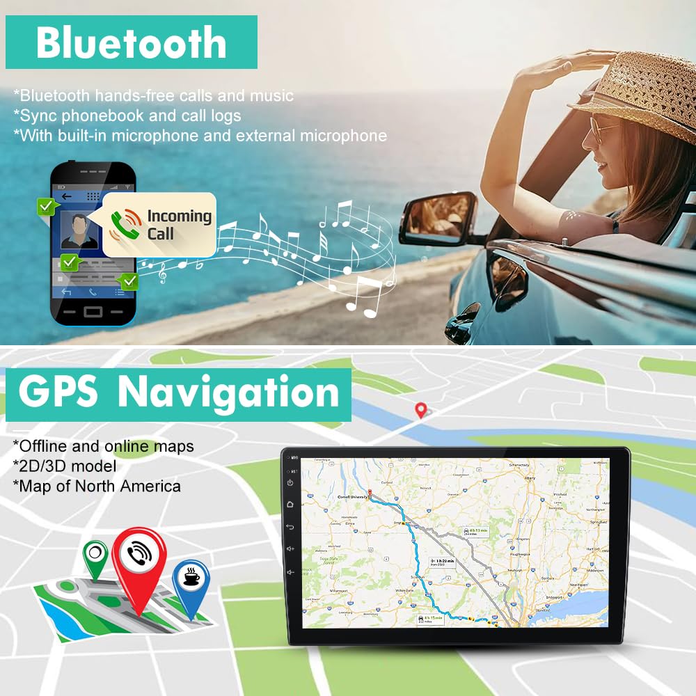 2+64GB Dodge RAM 1500 Car Stereo (2013-2018) - Wireless CarPlay & Android Auto, Bluetooth, AM/FM, GPS - Replacement Radio for Manual AC Models | Perfect for Road Trips & Daily Commuting