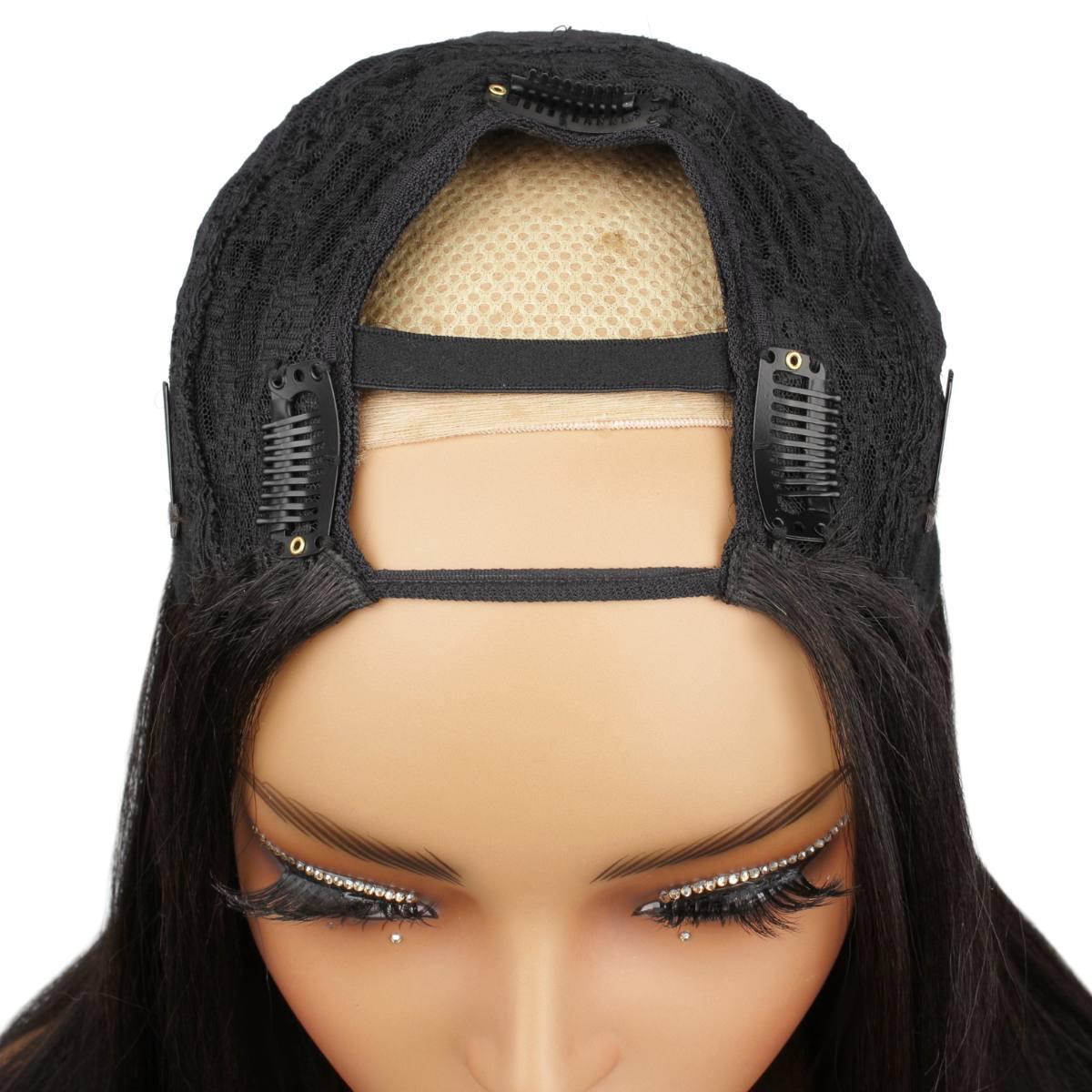 Yaki Straight U Part 100% Human Hair Wig for Black Women - Natural Looking Lace Front Wig for Everyday Wear & Special Occasions