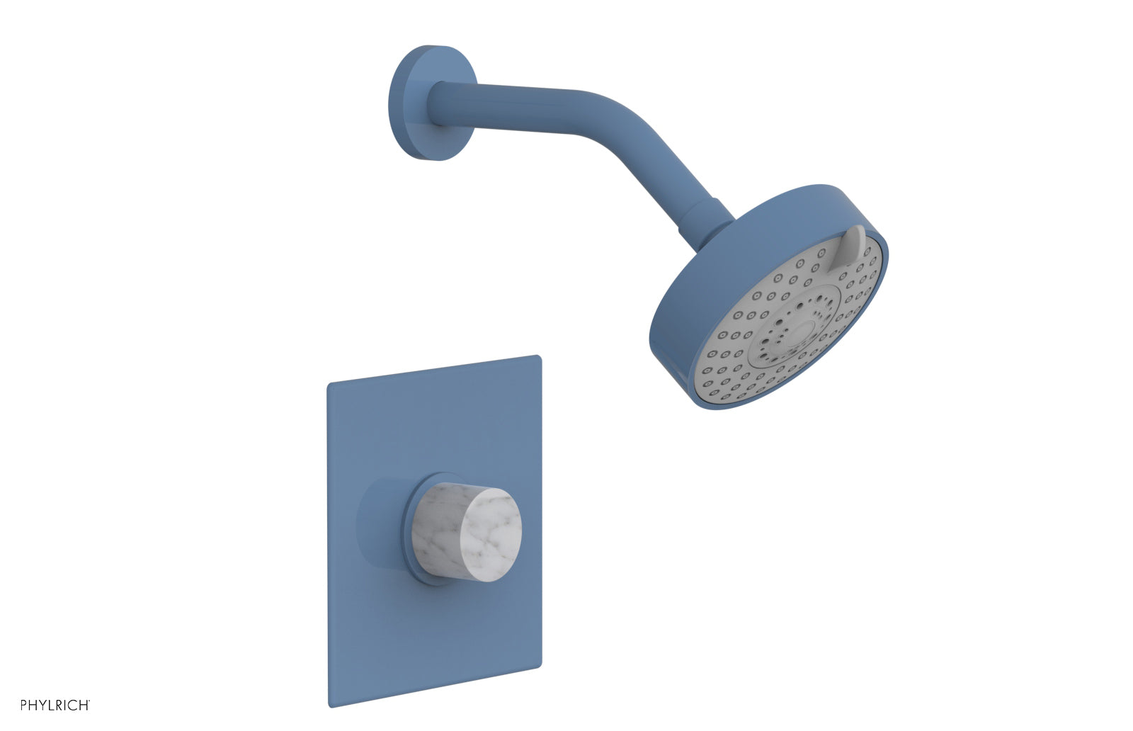 BASIC II Pressure Balance Shower Set with White Marble Handle - 230S 23 Series - Perfect for Modern Bathroom Renovation & Spa-Like Shower Experience