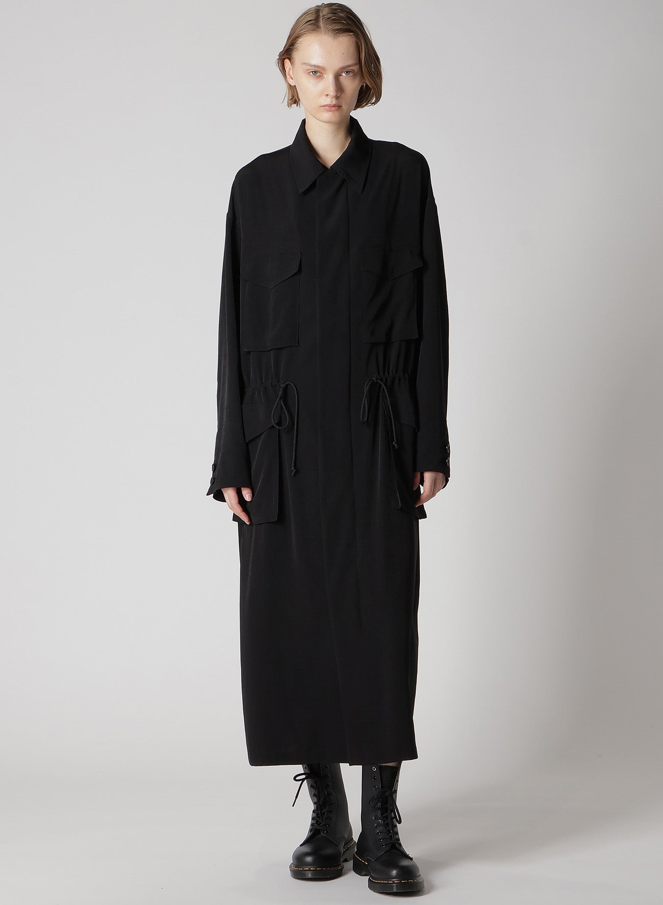 Elegant Crepe de Chine Long Dress with 4 Pockets - Perfect for Weddings, Parties & Formal Occasions