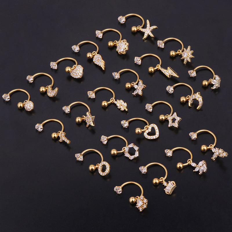 20G Daith Cross Front Back Ear Jacket Hoop Earrings for Women | HSPJ232 | Gothic Punk Jewelry for Cartilage Piercing, Perfect for Parties & Everyday Wear