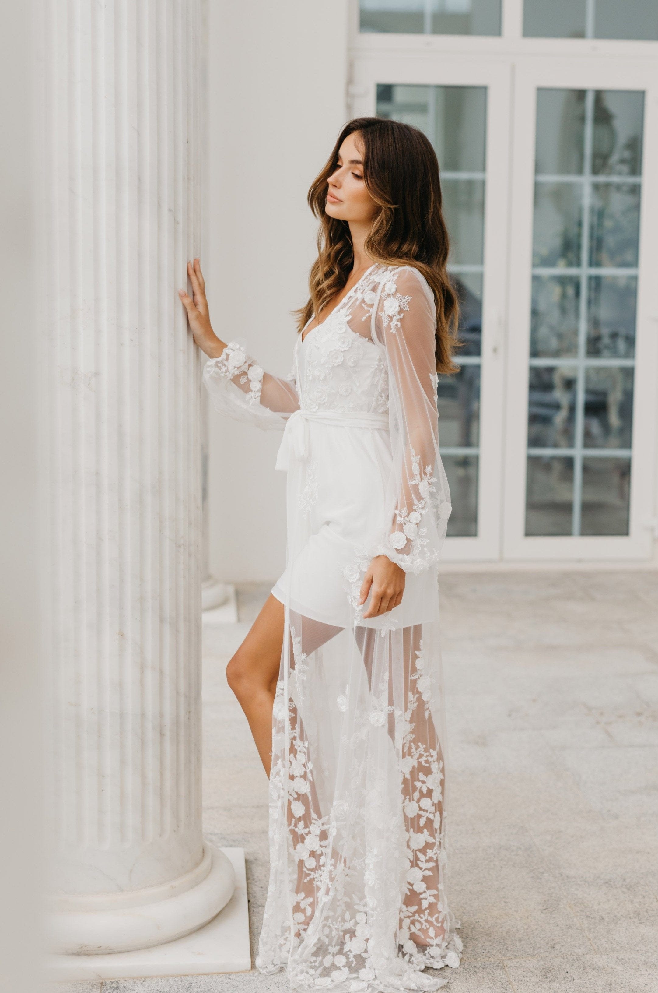 Steffanie Beaded Floral Lace Maxi Dress with Slip - Elegant Boho Wedding Guest Dress for Summer Parties & Beach Vacations