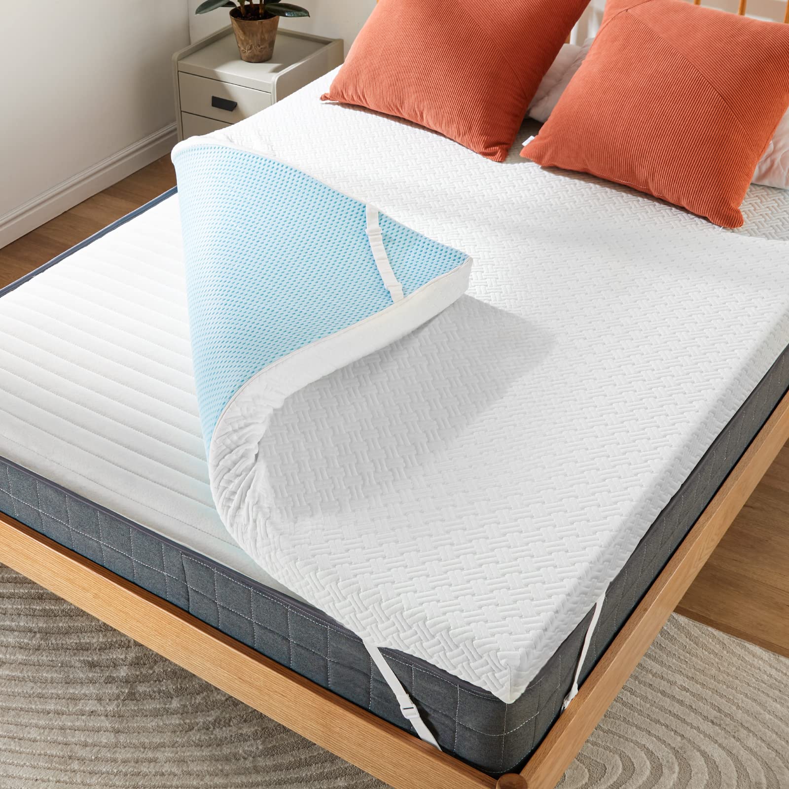 PERLECARE Twin XL Mattress Topper - 3 Inch Cooling Memory Foam Mattress Pad for Back Pain Relief, Breathable Bamboo Cover, Removable & Washable, Non-Slip, CertiPUR-US & Oeko-Tex Certified - Perfect for Hot Sleepers, Pressure Relief, and Enhanced Comfort in Dorms, Guest Rooms, or Home Use
