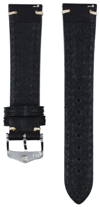 Hirsch Liberty Black 22mm Genuine Leather Watch Band - Premium Replacement Strap for Smartwatches & Traditional Watches | Perfect for Business, Casual & Formal Occasions
